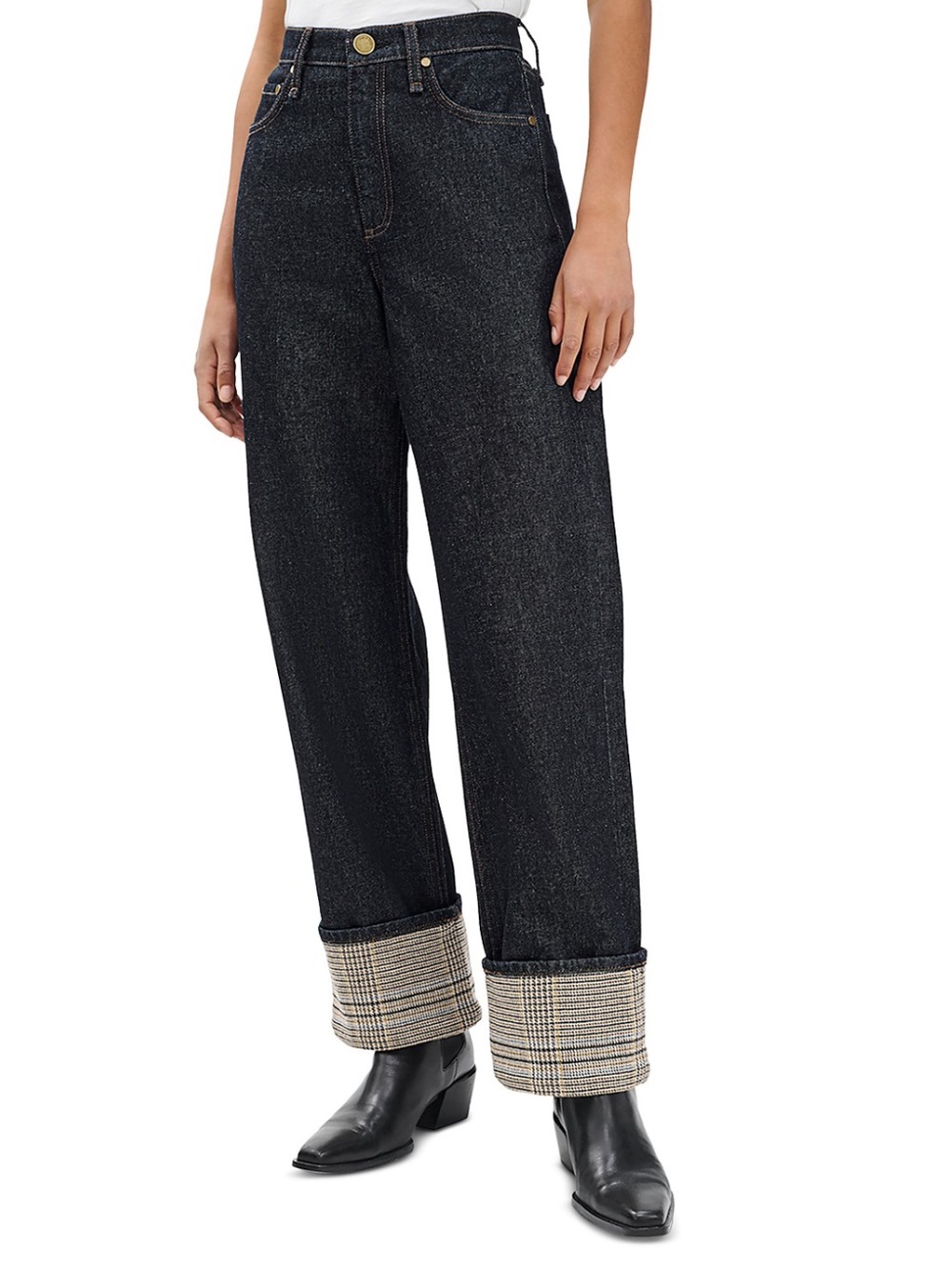 rag & bone Shea High Rise Ankle Cuffed Jeans in Twilight Rinse Combo Size 28